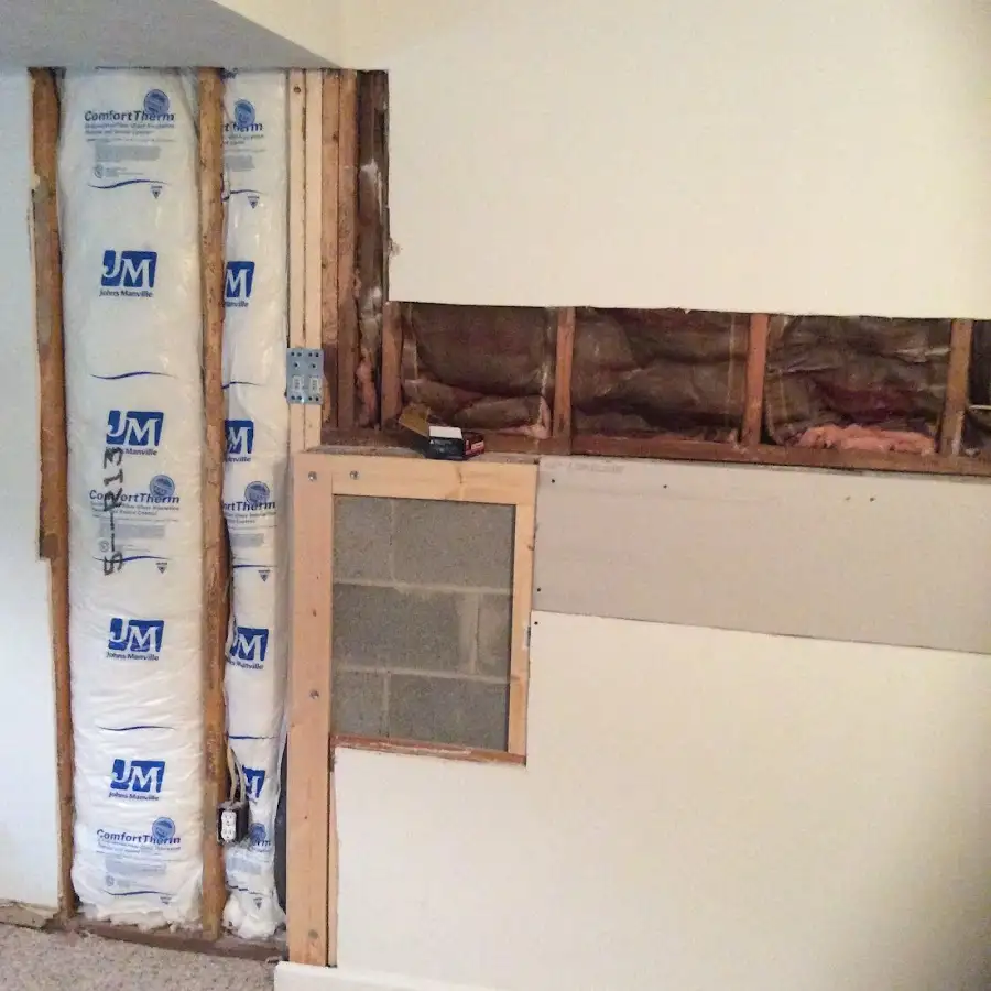 Wall insulation replacement during Basement Flood Cleanup in Rotonda